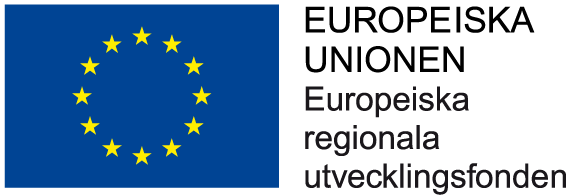 Den europeiska flaggan syns med texten Europeiska Unionens regionala utvecklingsfond.